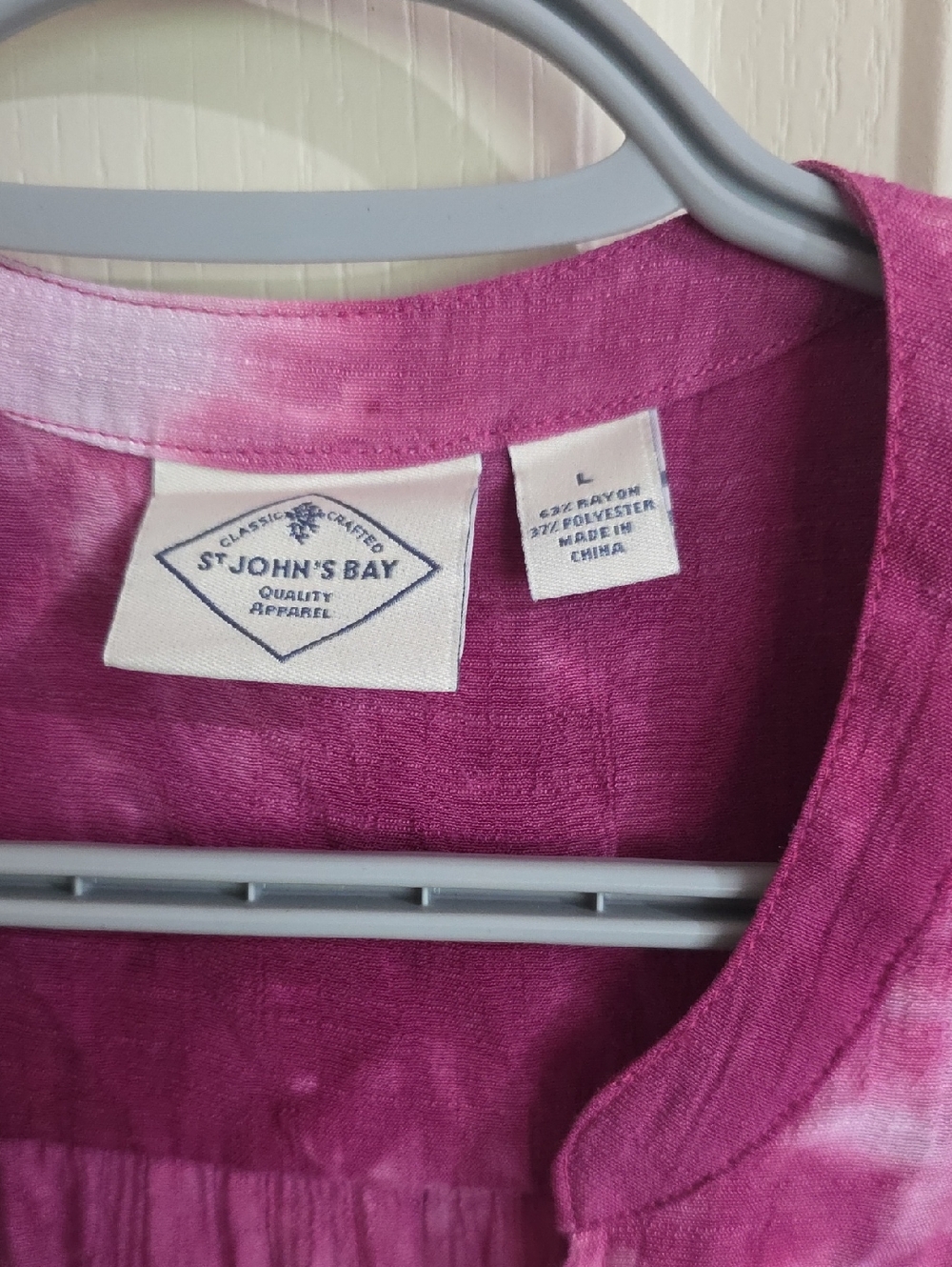 St. John's Bay Magenta Tie-Dye Top